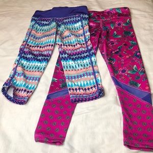 Bundle of 2 5t workout pants, one Capri one full